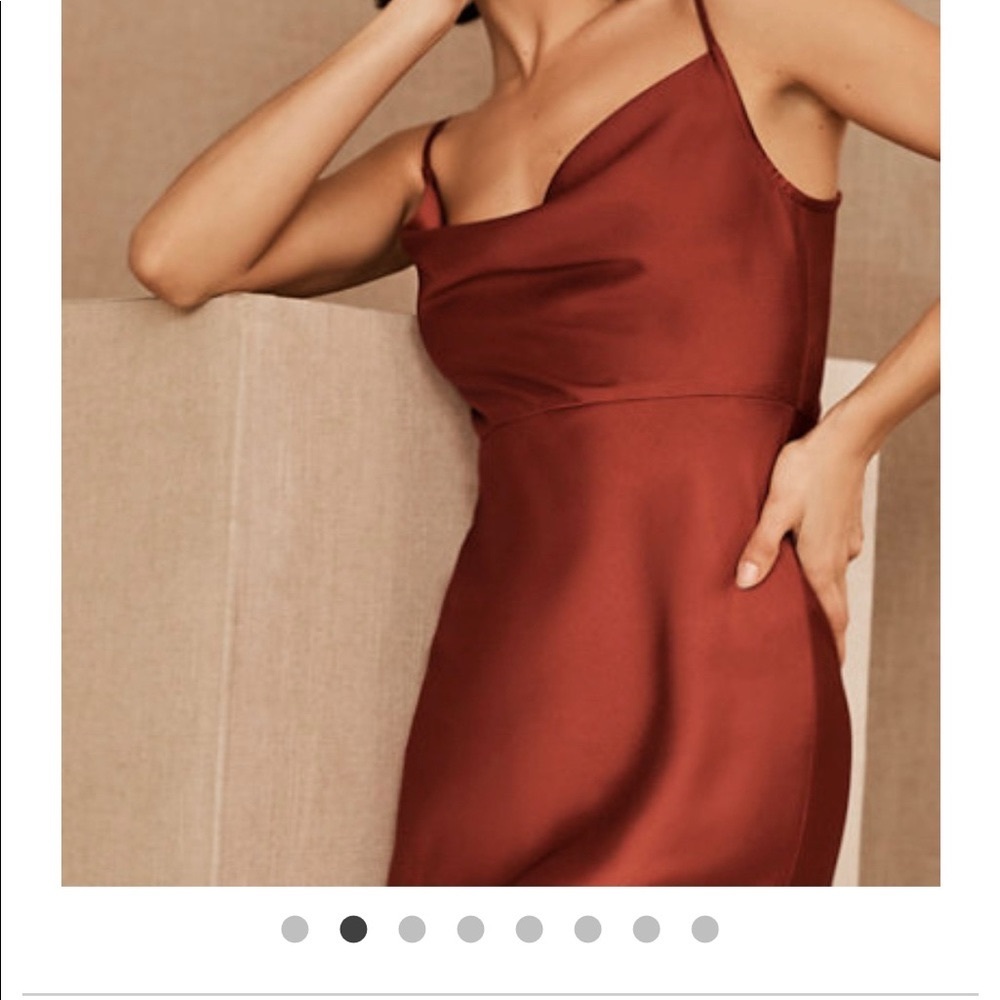 Cali Satin Charmeuse Midi Dress BHLDN Anthropology size 10 CINNAMON Bridesmaid